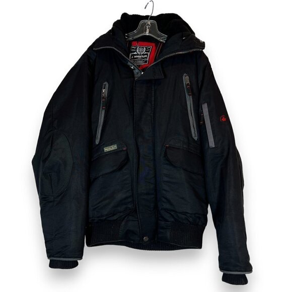 Black Jacket Parka Black Goose Down Mens Large - Picture 1 of 13